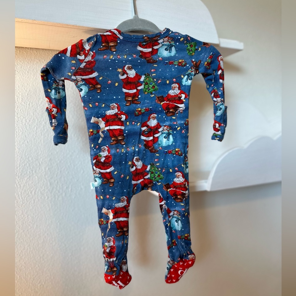 Posh Peanut convertible one piece Santa Claus Christmas Pajamas 2024. Preemie.